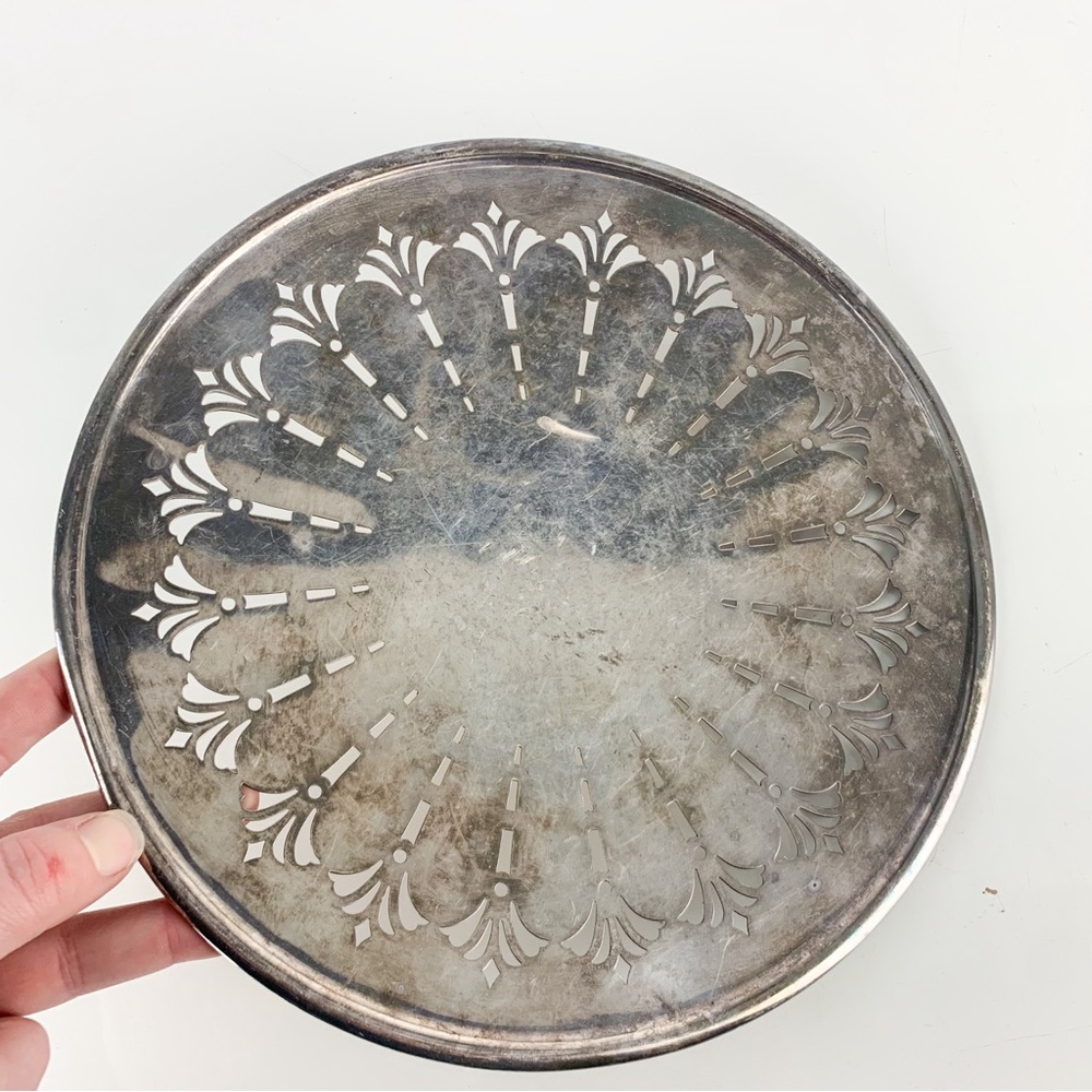 Vintage Bernard Rices Sons Silverplate Serving Tray Holder Apollo EPNS 3909
